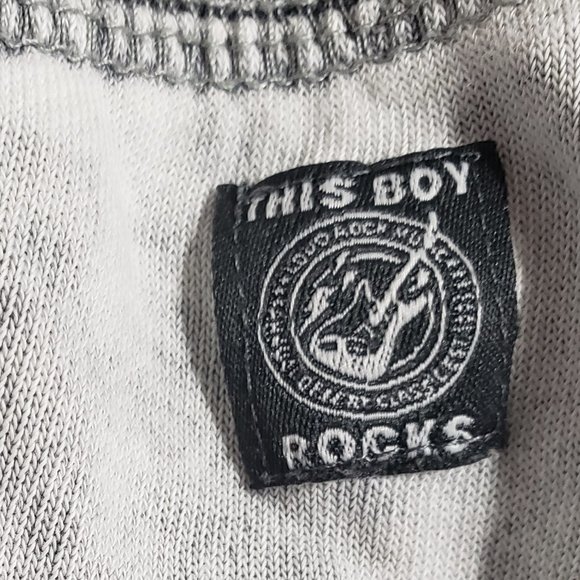 H&M Sweatpants Harem Style Grey White Wash This Boy Rocks! Size 9-12 Month - Picture 3 of 3